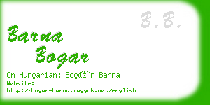 barna bogar business card